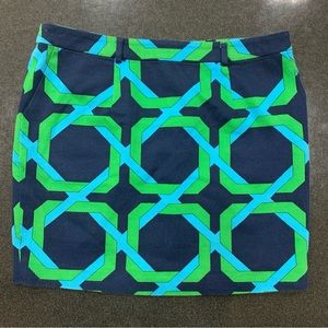 Elizabeth McKay Mod Mini Skirt Blue Green Size 8 EU 29